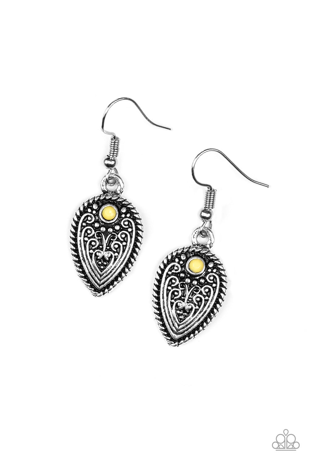 Distance Pasture- Yellow - Paparazzi Earrings