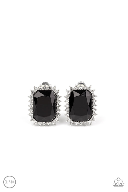 Insta Famous - Black - Paparazzi Clip On Earrings