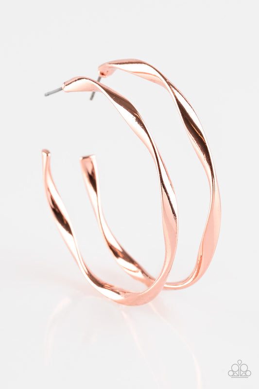 Plot Twist - Copper - Paparazzi Earrings