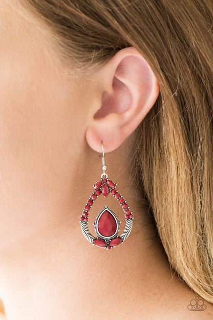Vogue Voyager - Red Earrings Fish Hook Earrings