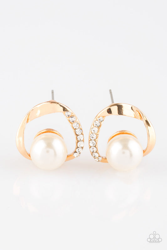 Stylishly Suave - Gold -Paparazzi Earrings