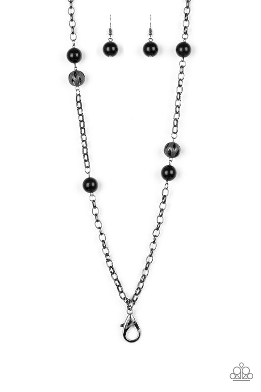 Fashion Fad- Black - Paparazzi Lanyard