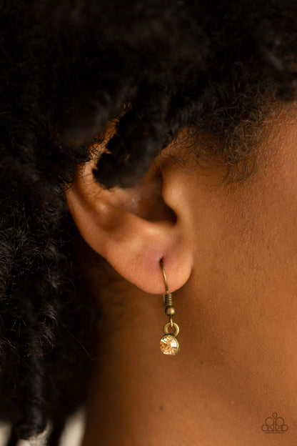 Stylishly Square - Brass - Paparazzi Necklace