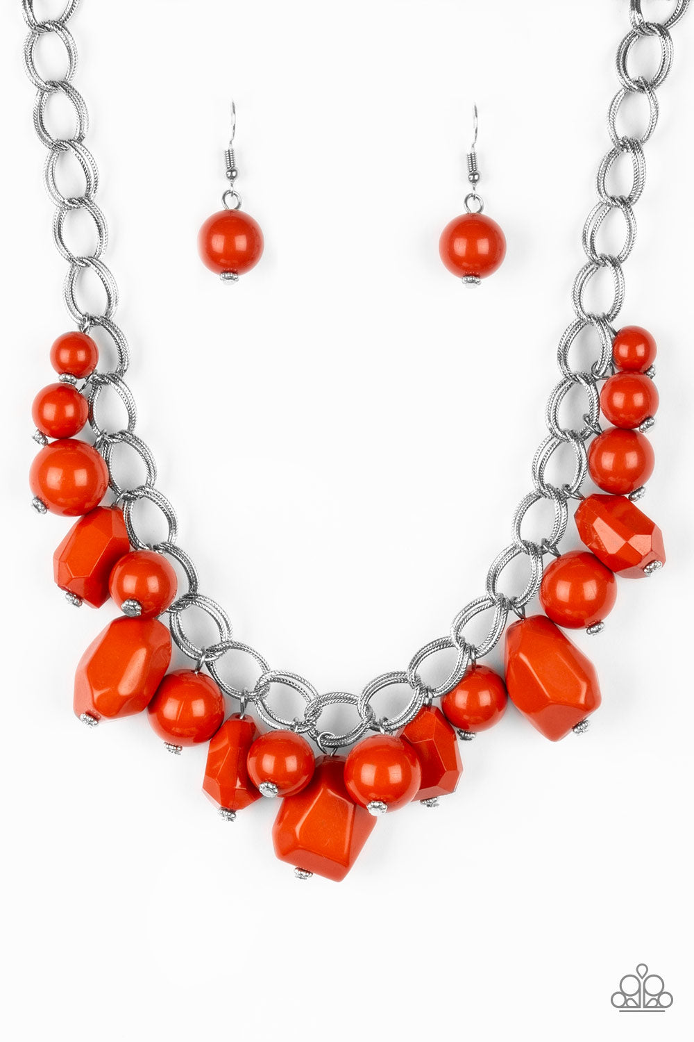 Gorgeously Globetrotter - Orange - Paparazzi Necklace