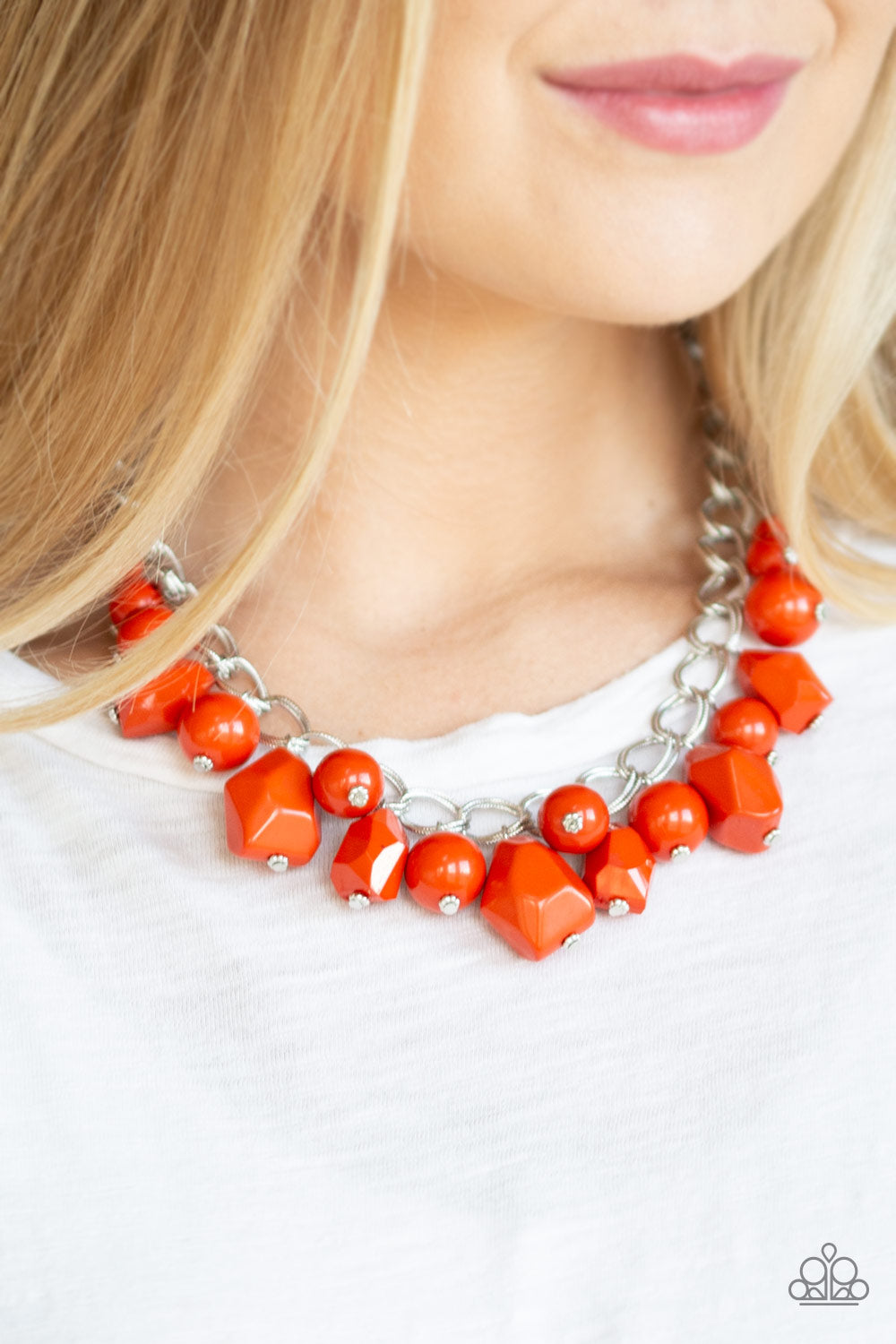 Gorgeously Globetrotter - Orange - Paparazzi Necklace