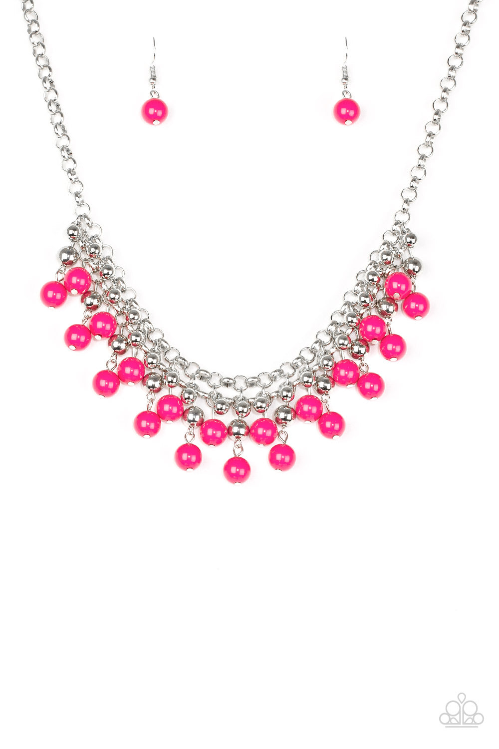 Friday Night Fringe - Pink - Paparazzi Necklace