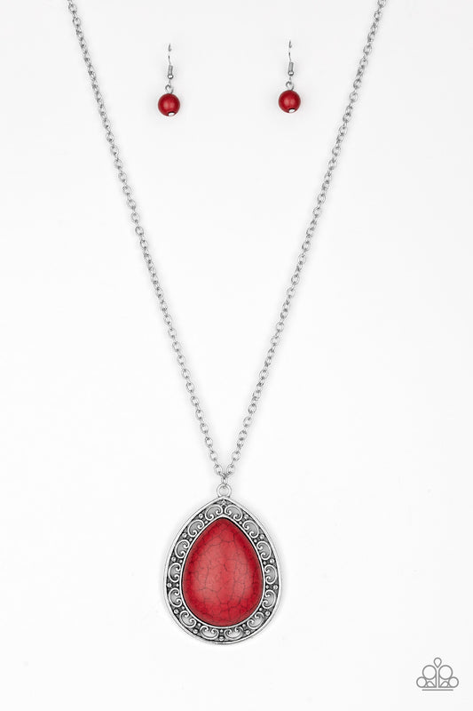 Full Frontier - Red -  Paparazzi Necklace