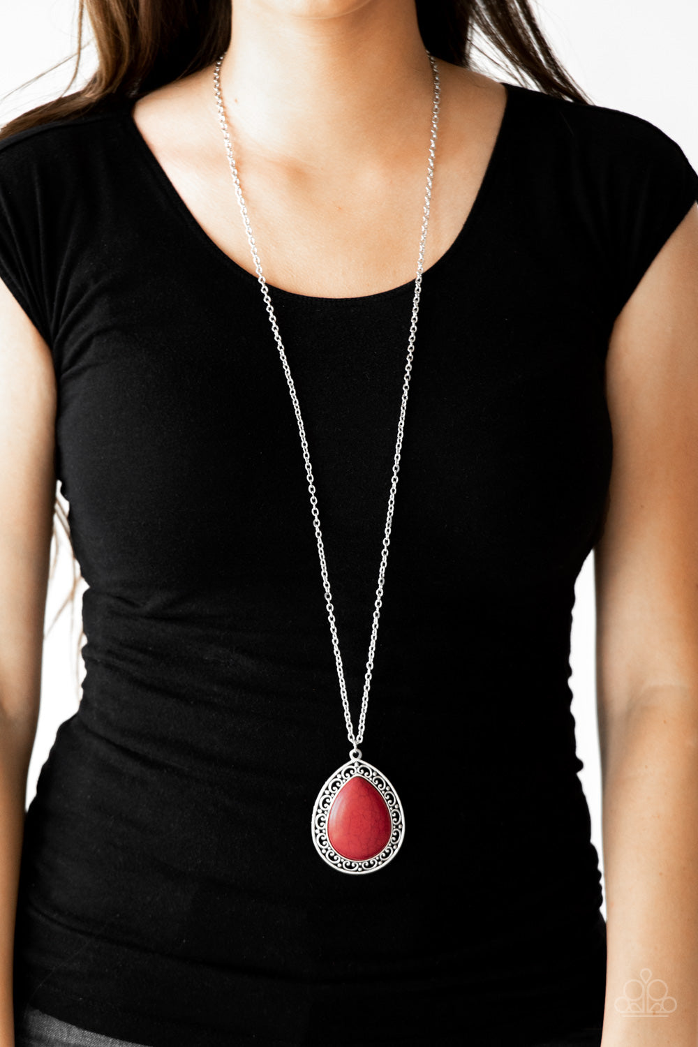 Full Frontier - Red -  Paparazzi Necklace