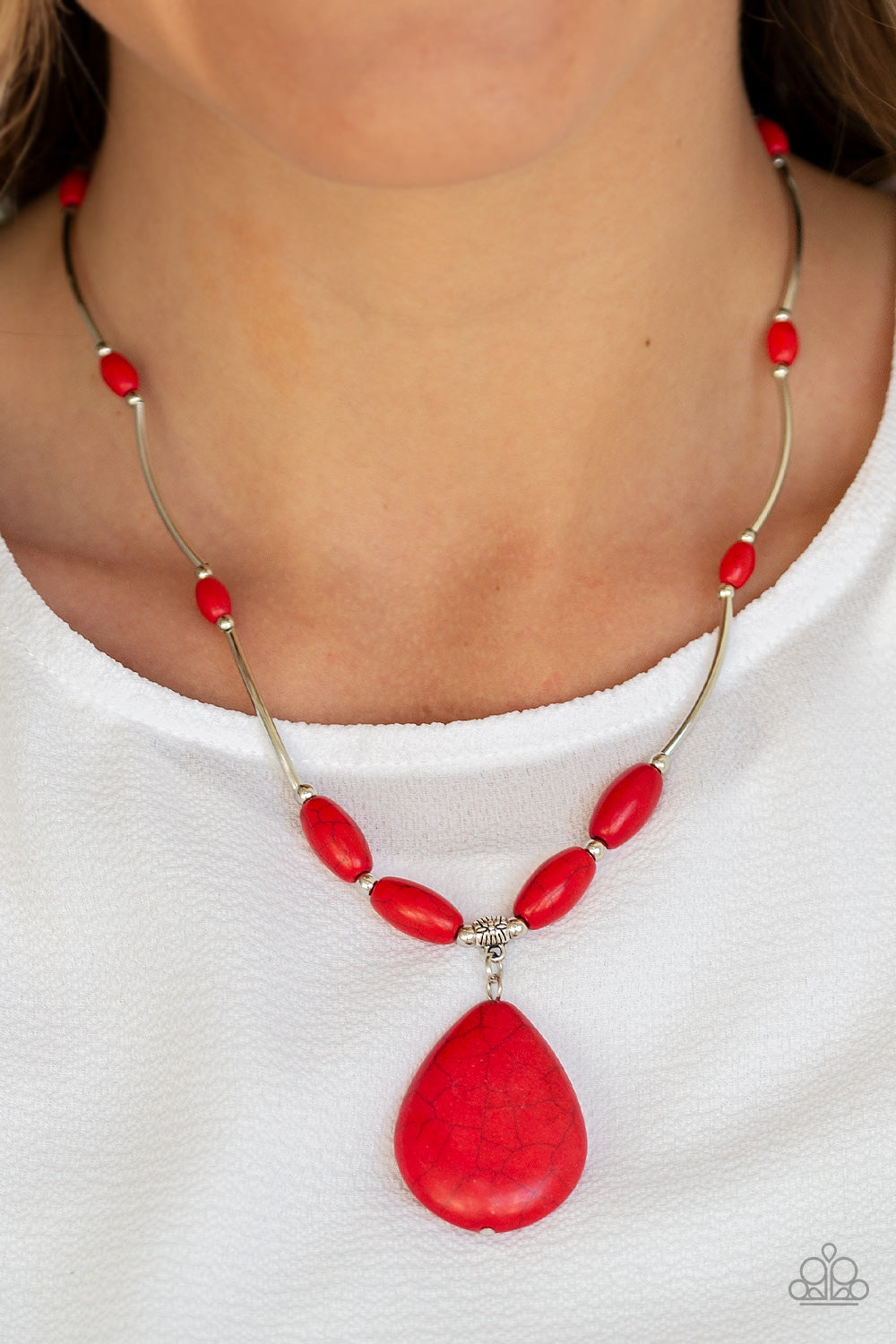 Explore The Elements - Red - Paparazzi  Necklace