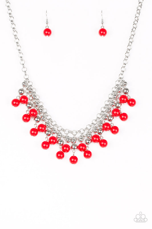 Friday Night Fringe - Red - Paparazzi Necklace