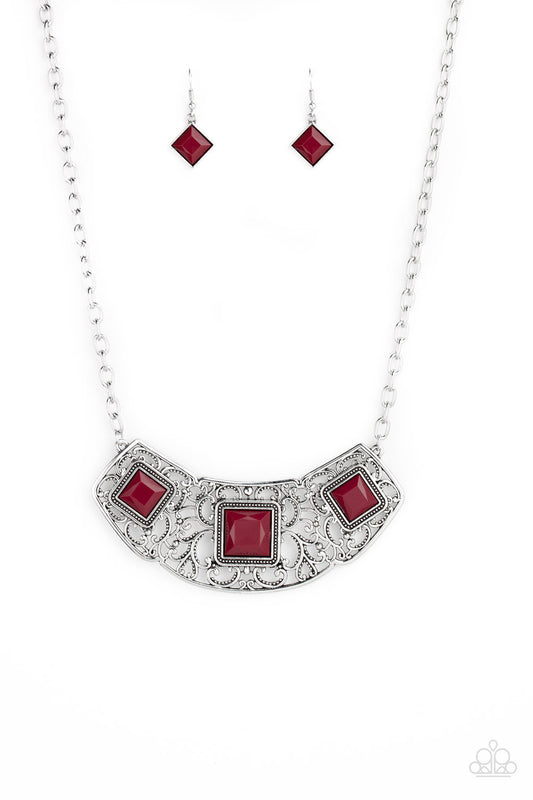 Feeling Inde-Pendant - Red - Paparazzi  Necklace