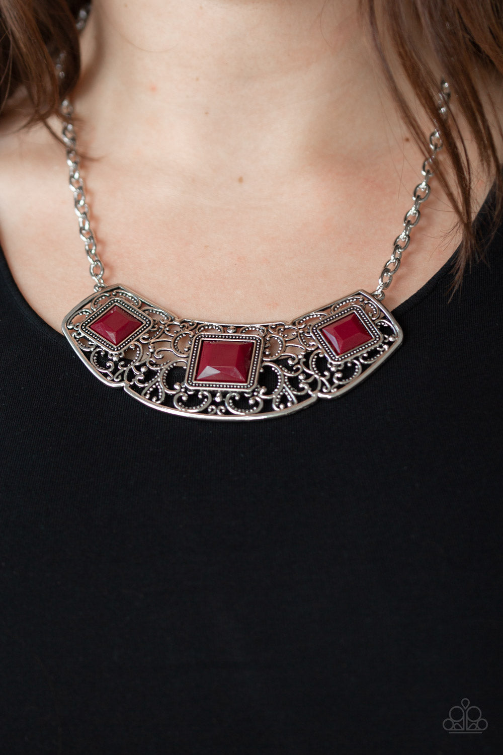 Feeling Inde-Pendant - Red - Paparazzi  Necklace