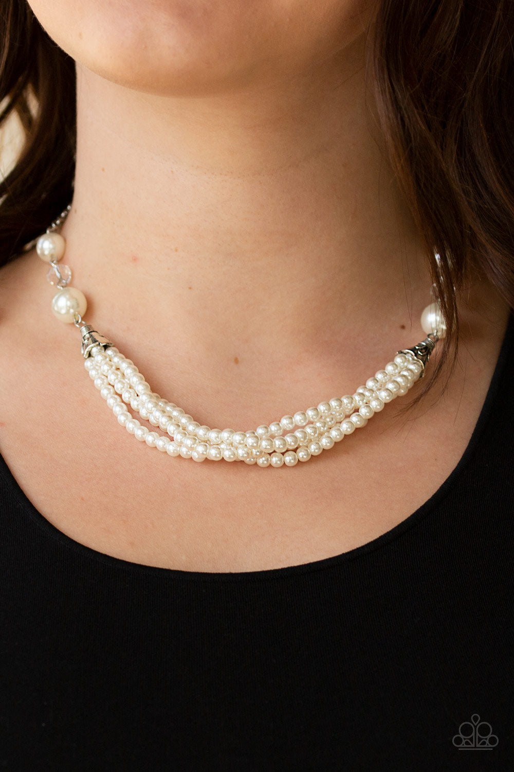 One-WOMAN Show - White - Paparazzi Necklace