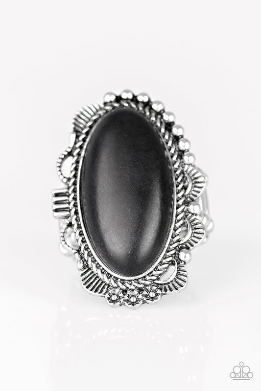 Open Range - Black - Paparazzi Ring