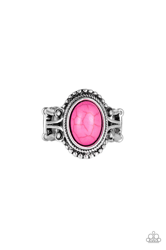 All The Worlds A Stage Coach - Pink - Paparazzi Ring