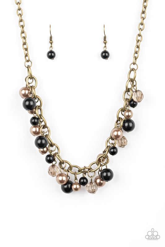 The Grit Crowd - Black - Paparazzi Necklace and Grit and Glamour - Black - Paparazzi Bracelet Set