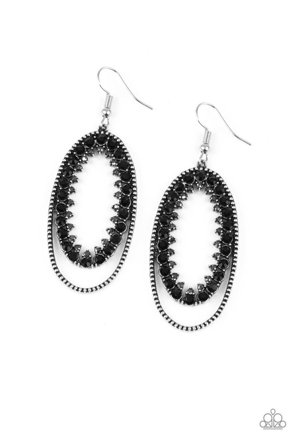 Marry Into Money - Black Paparazzi Earrings