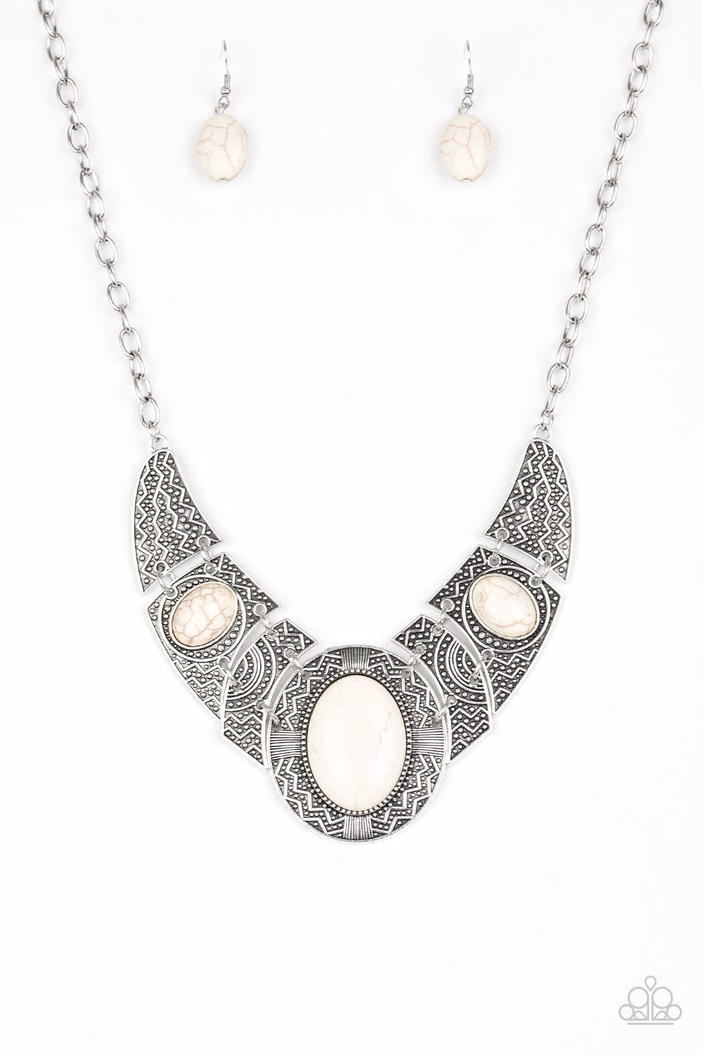 Leave Your Landmark - White - Paparazzi Necklace