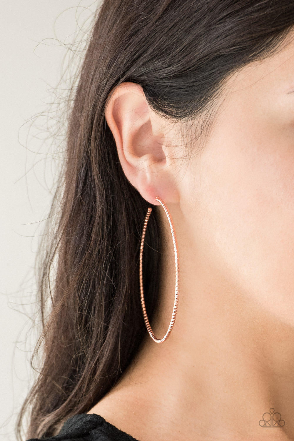 Hooked On Hoops - Copper - Paparazzi Earrings