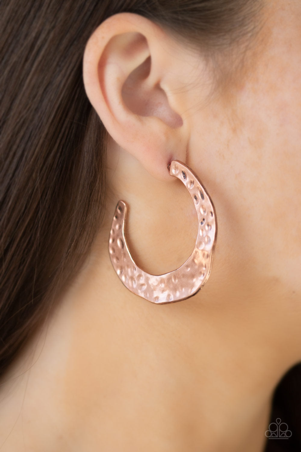 The Hoop Up - Copper - Paparazzi Earrings