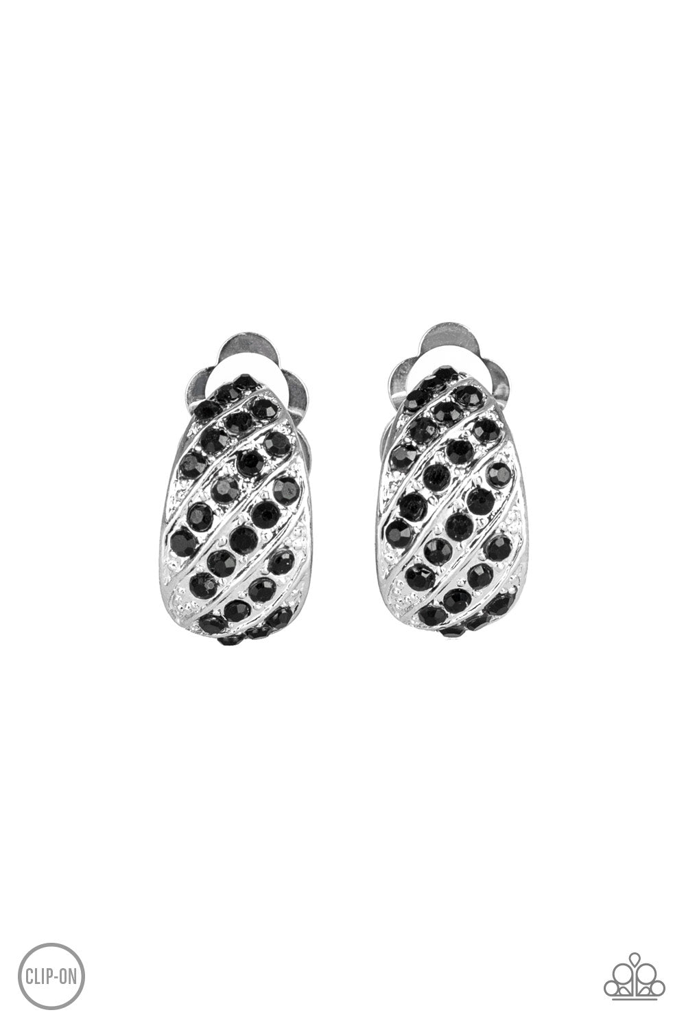 Sparkling Shells - Black - Paparazzi Earrings