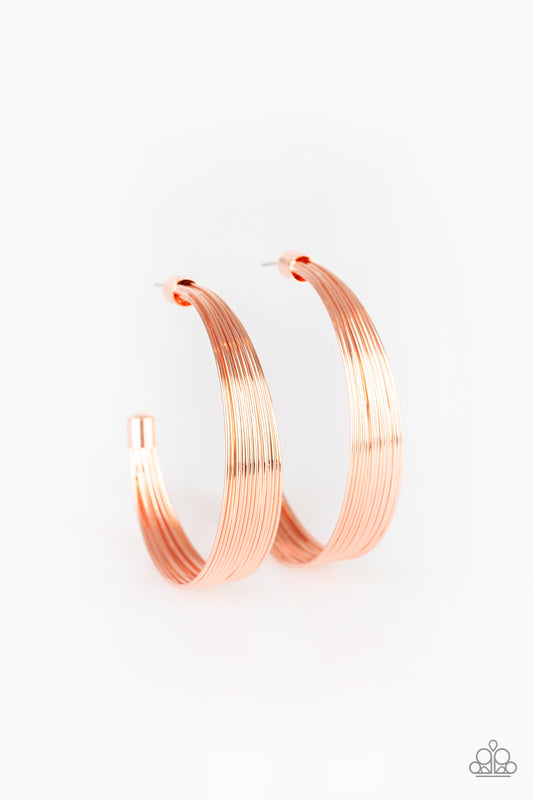 Live Wire - Copper - Paparazzi Earrings