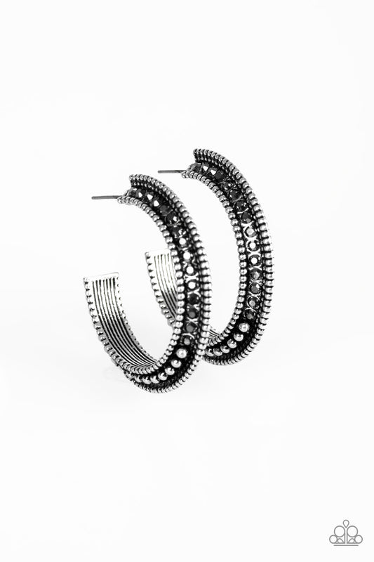 Retro Reverberation - Silver - Paparazzi Earrings