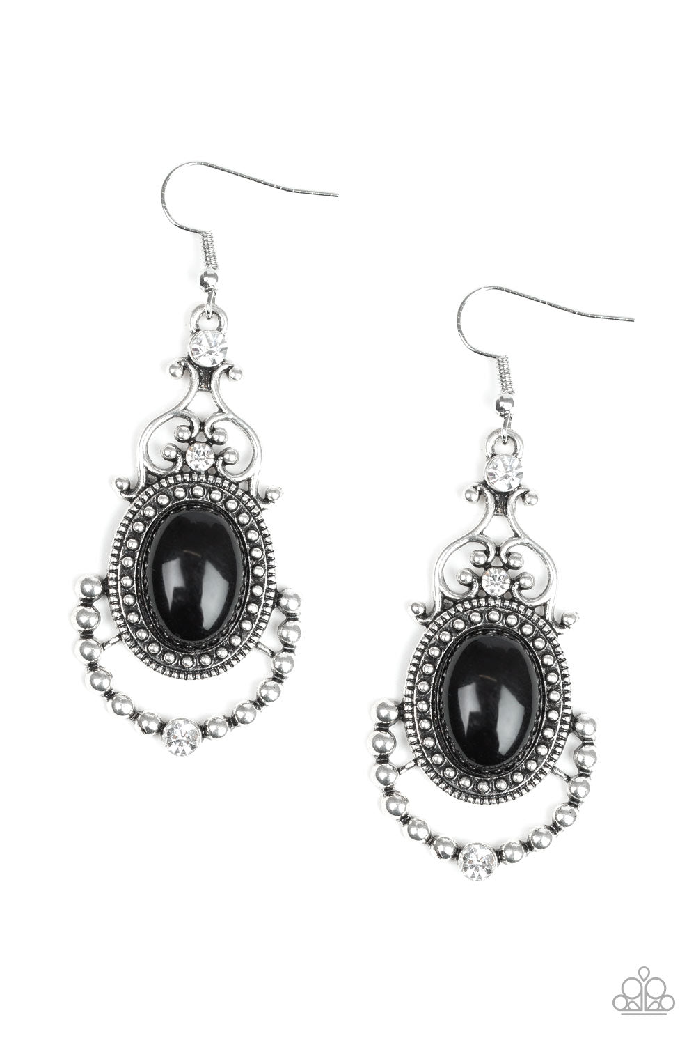 CAMEO and Juliet - Black - Paparazzi Earrings