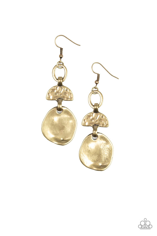 Melting Pot - Brass - Paparazzi Earrings