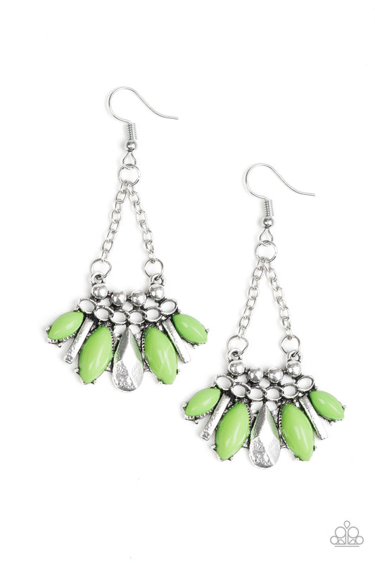 Terra Tribe - Green Fish Hook Earrings