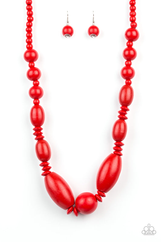 Summer Breezin - Red Wood Necklace