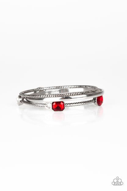 City Slicker Sleek - Red -Paparazzi Bracelets