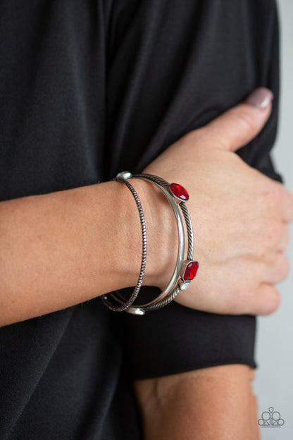 City Slicker Sleek - Red -Paparazzi Bracelets