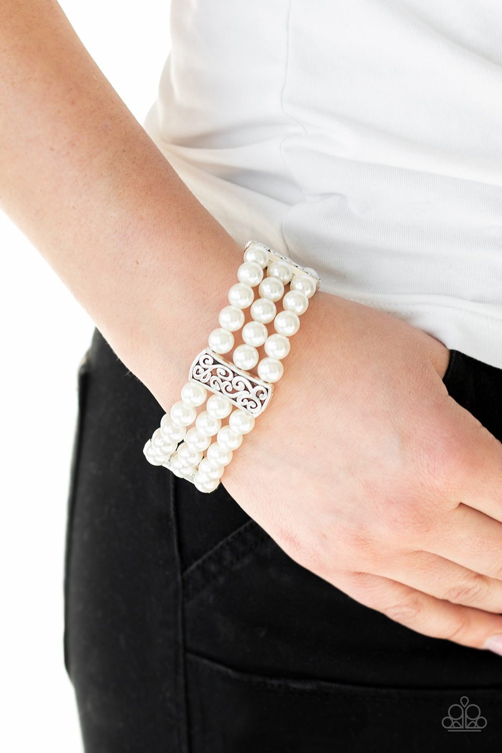 Ritzy Ritz - White - Paparazzi Bracelet