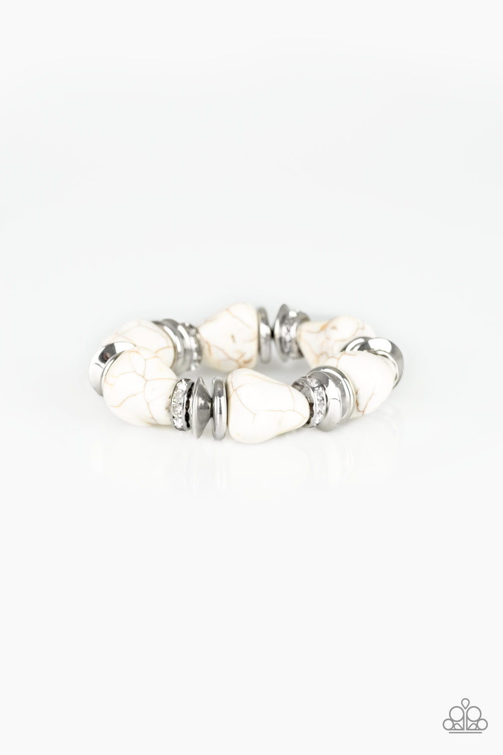 Stone Age Stunner - White Stretch Bracelet