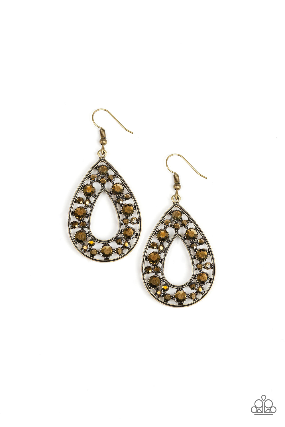 Midnight Magic - Brass - Paparazzi Earrings