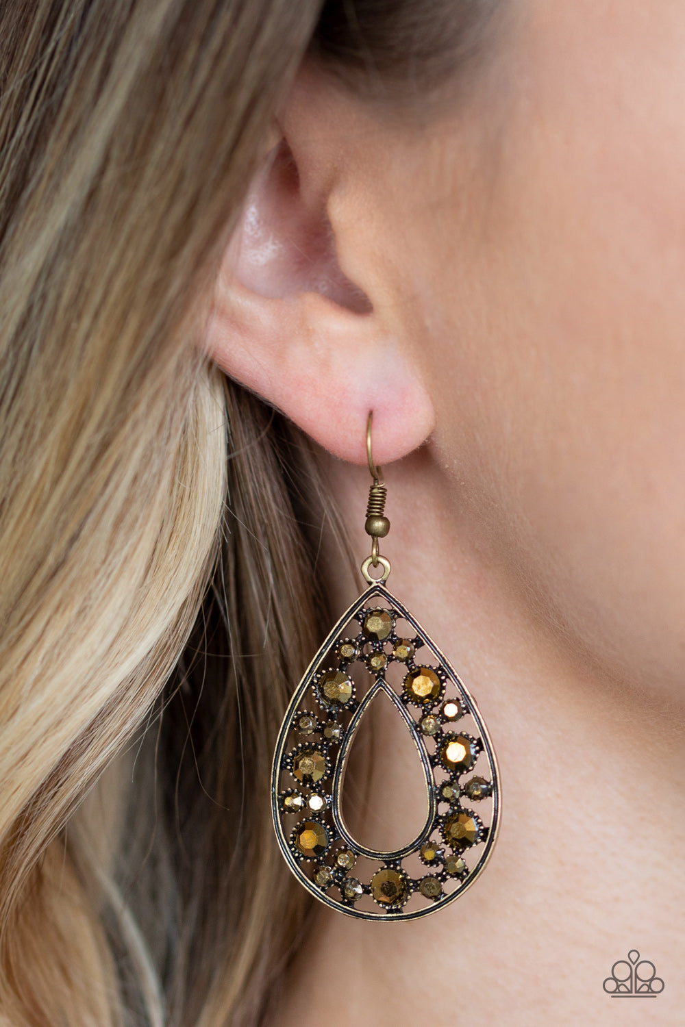 Midnight Magic - Brass - Paparazzi Earrings