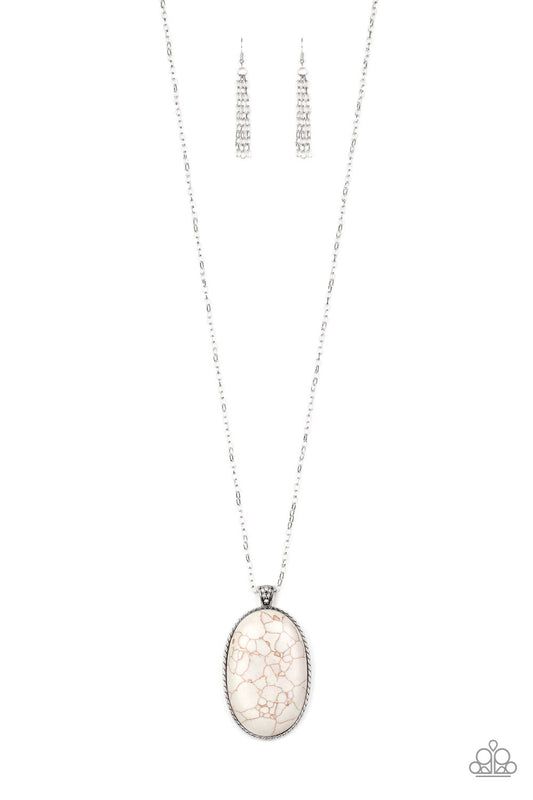 Stone Stampede - White - Paparazzi  Necklace