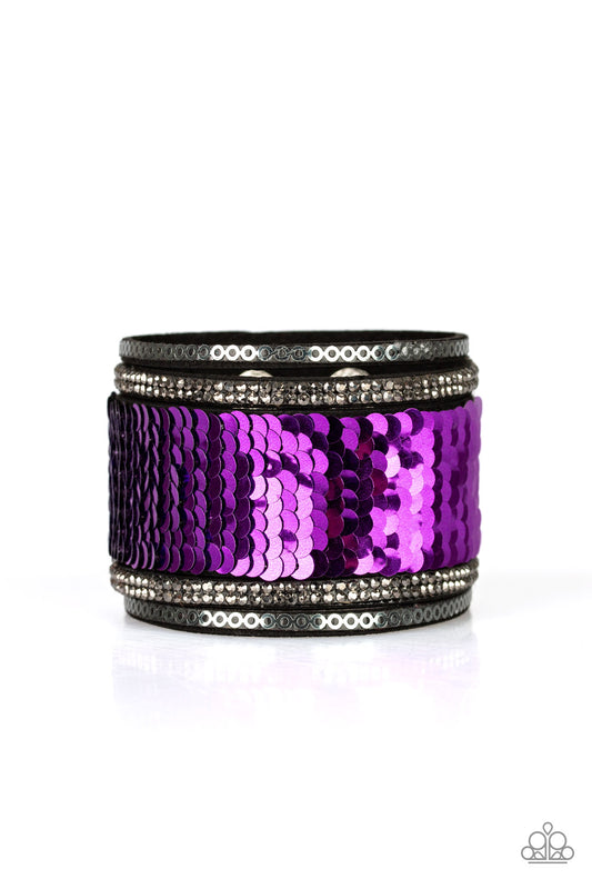 Heads Or Mermaid Tails - Purple Snap Bracelet