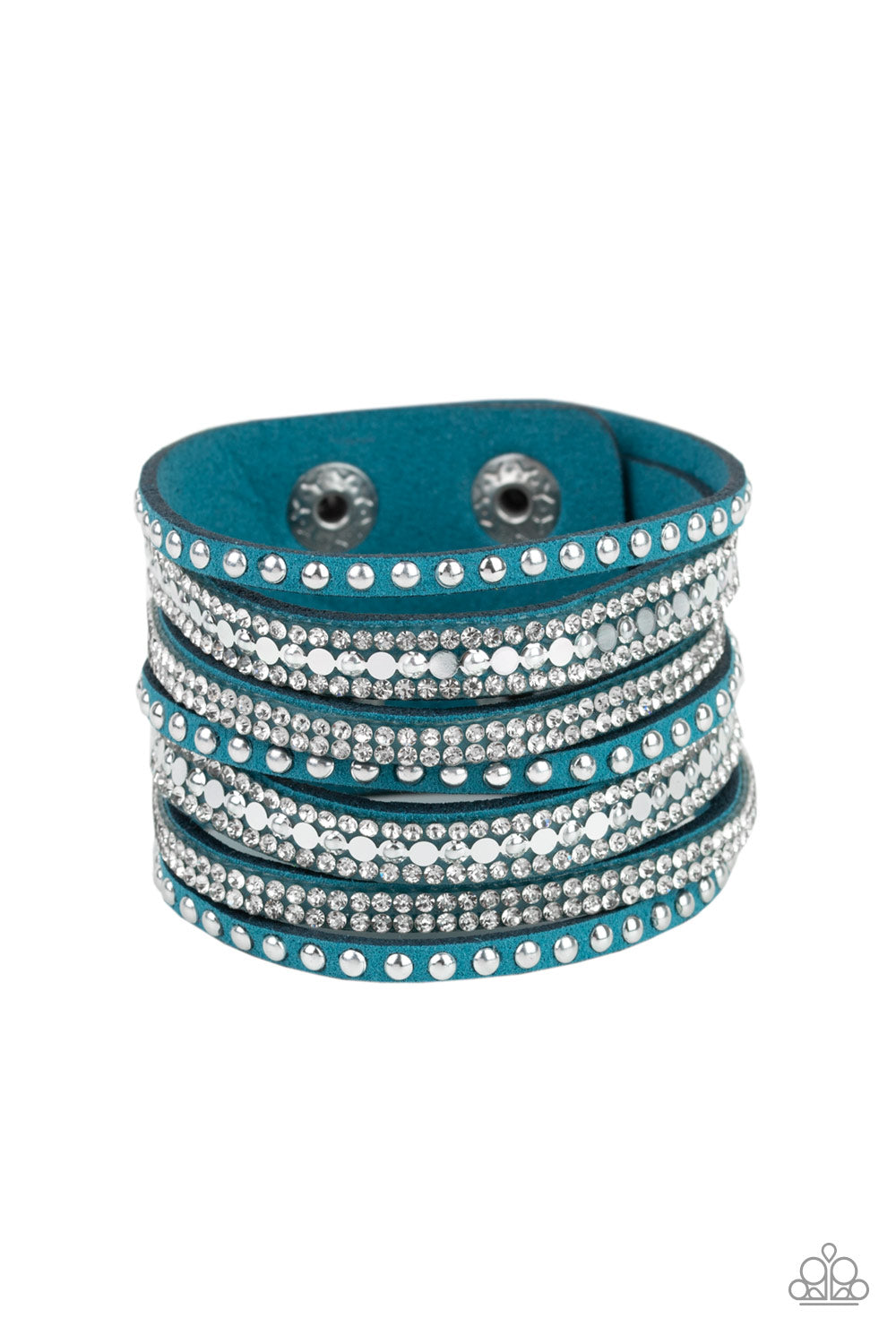 All Hustle and Hairspray - Blue - Paparazzi Bracelet