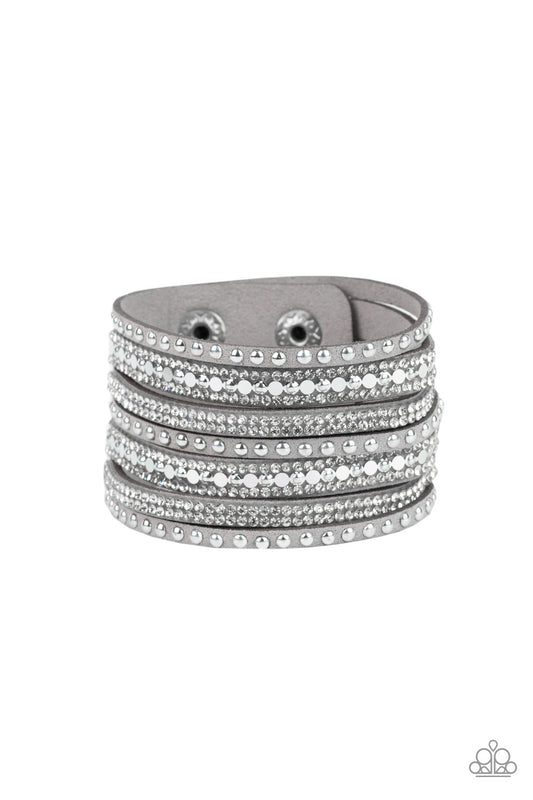 All Hustle and Hairspray - Silver - Paparazzi Bracelet