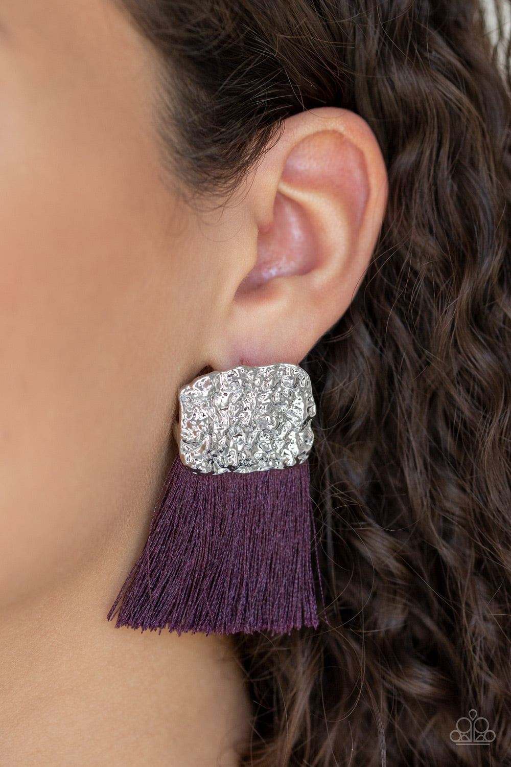 Plume Bloom - Purple - Paparazzi Earrings