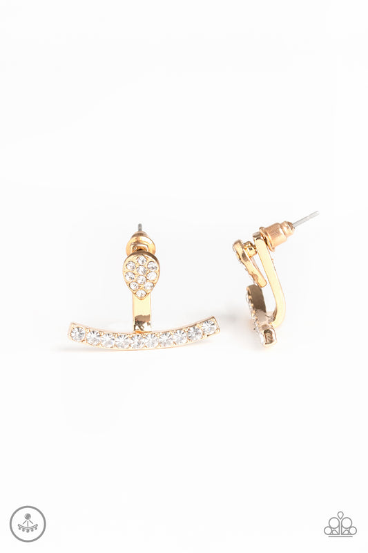 Glowing Glimmer - Gold - Paparazzi Earrings