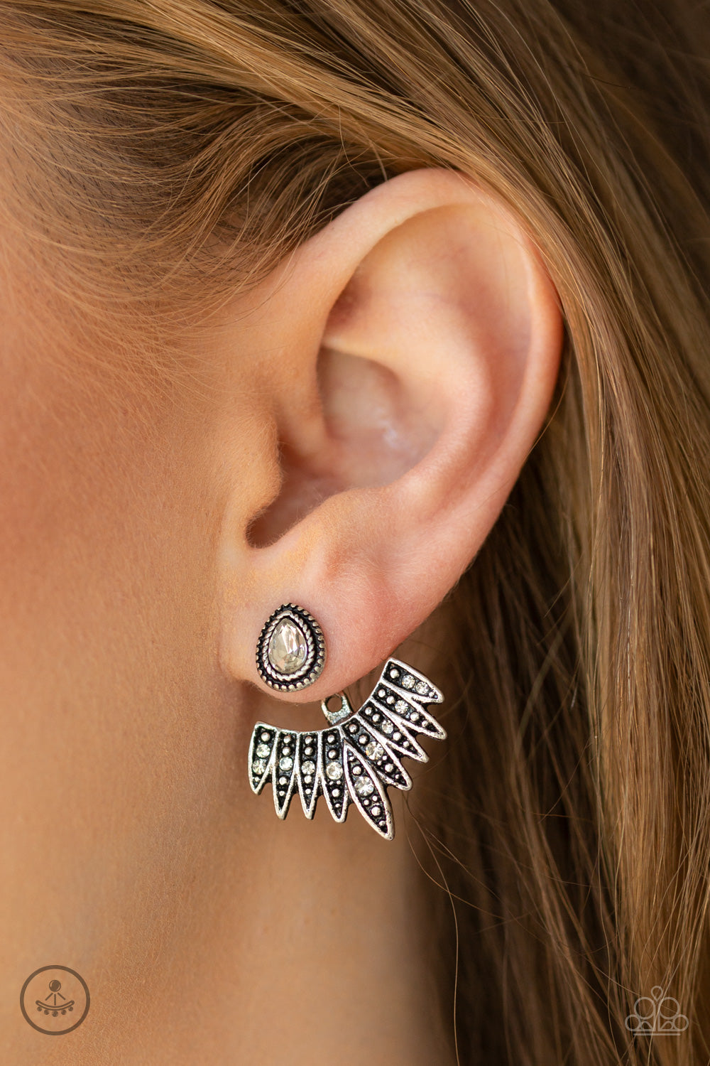 Wing Fling - White - Paparazzi Earrings