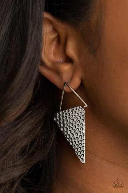Have A Bite - Silver - Paparazzi Earrings
