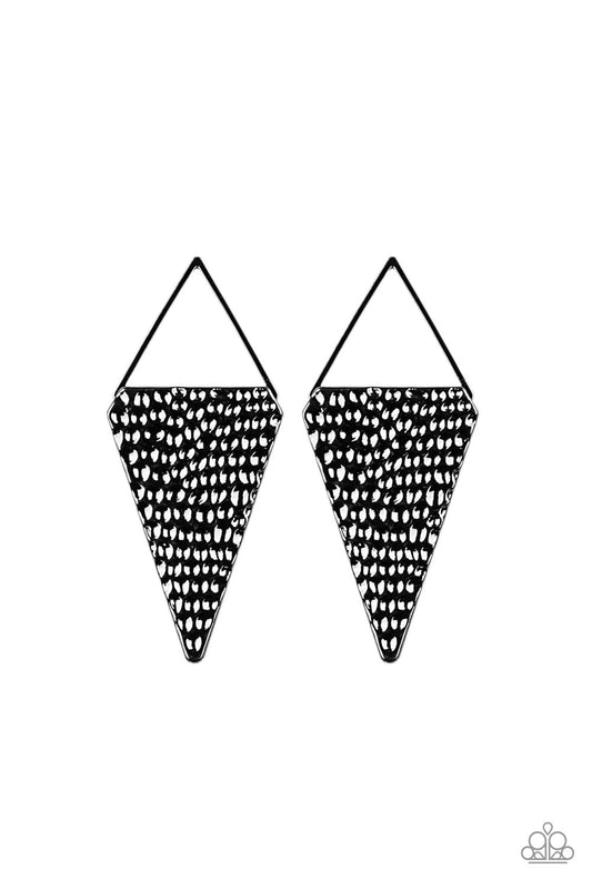 Have A Bite - Black - Paparazzi Earrings