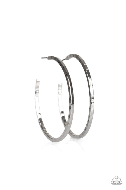 Totally Throwback - Silver Hoops Earrings