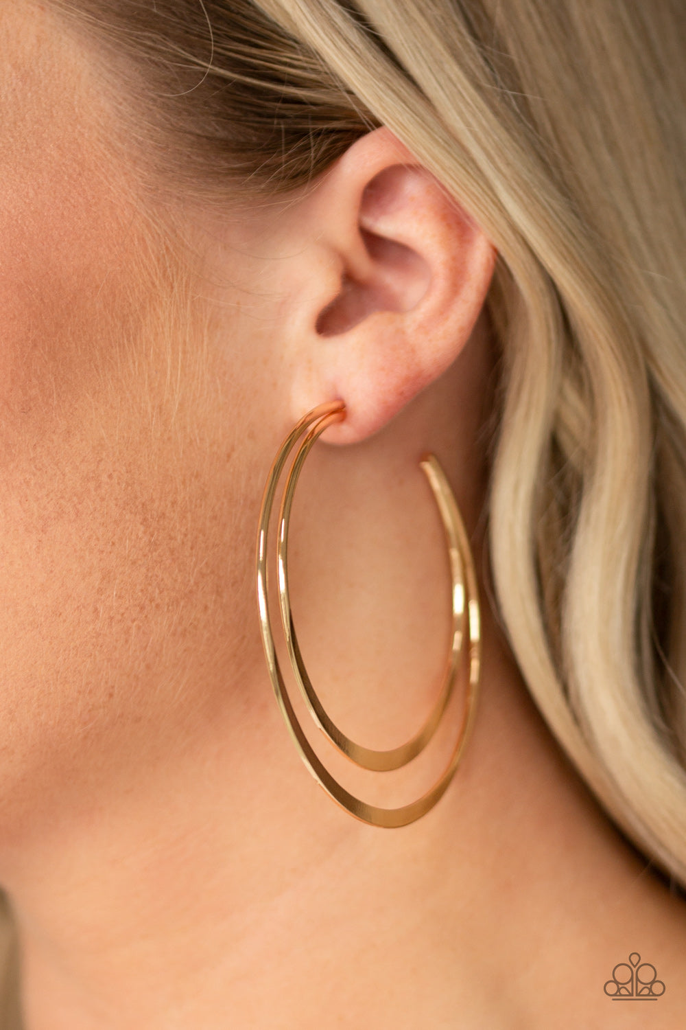 Last Hoop-rah - Gold - Paparazzi Earrings