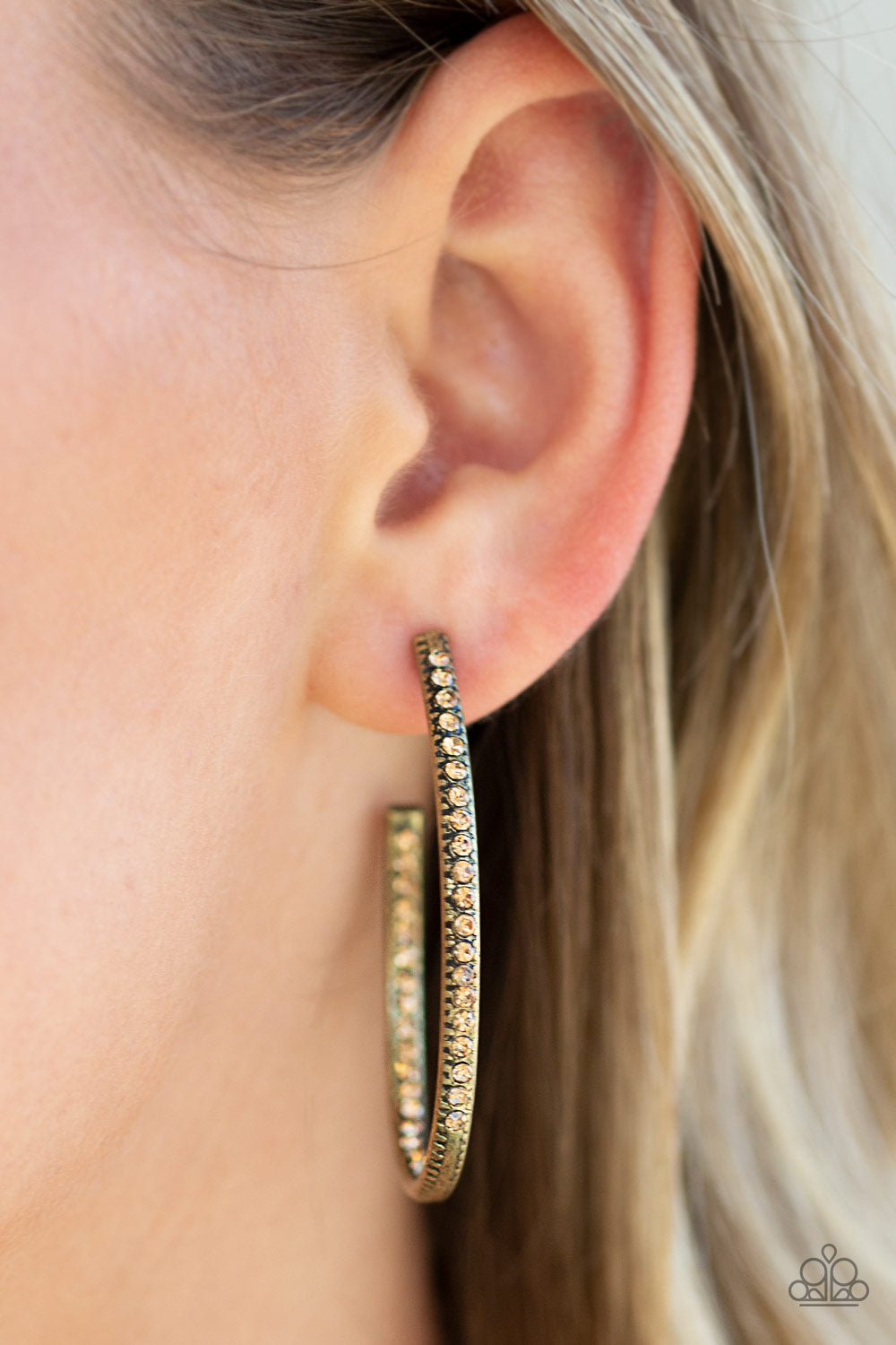 Globetrotting Glitter - Brass - Paparazzi Earrings