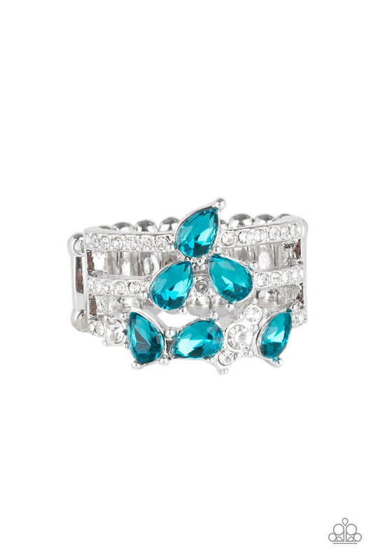 Blink Back Tiers - Blue - Paparazzi Ring